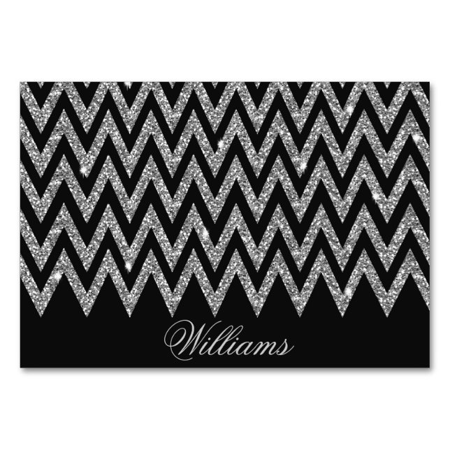 Numeração De Mesa Legal trendon chevron zigzag faux glitter (Frente)