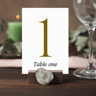 Numeração De Mesa legant Gold Minimalist Wedding Table Number Sign