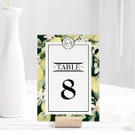 Numeração De Mesa Lemon Floral Monograma Emerald Green Wedding<br><div class="desc">Esta design de Numeração de Núpcias de Casamento Verde de Lemon Monograma Floral é uma escolha brilhante para criar uma elegante e bela estética para o seu casamento ou outra ocasião especial. O branco clássico com tipografia negra sofisticada e caligrafia química dá um tom de estilo moderno, mas tradicional. Bordas...</div>