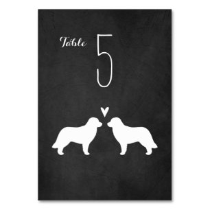 Numeração De Mesa Leonberger Dog Silhouettes Recepção de casamento
