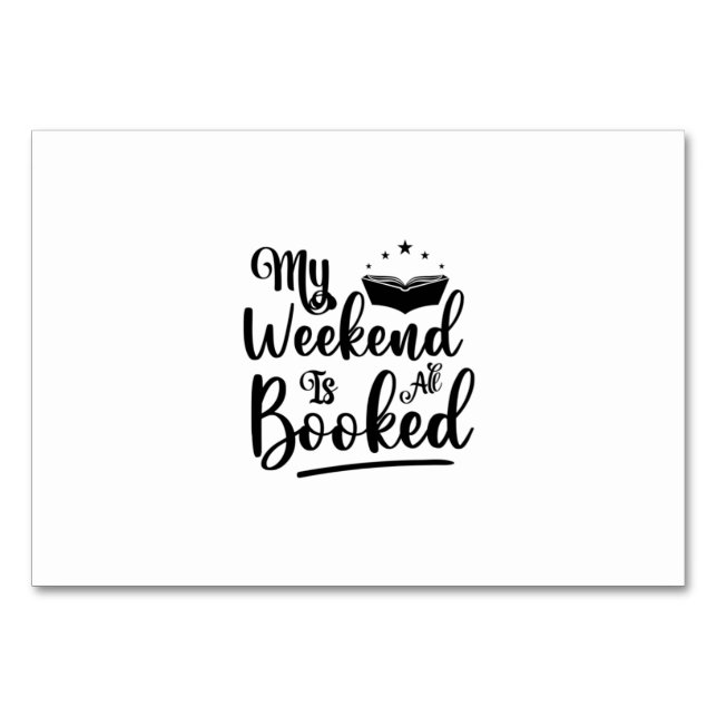 Numeração De Mesa Ler Arte Meu Fim De Semana Está Tudo Reservado (Frente)