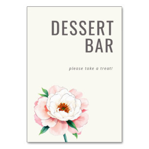 Numeração De Mesa Letreiro de Barra de Sobremesa Aquarela Creme Aleg