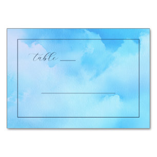 Numeração De Mesa Letreiro de Mesa Sereno Azul Aquarela
