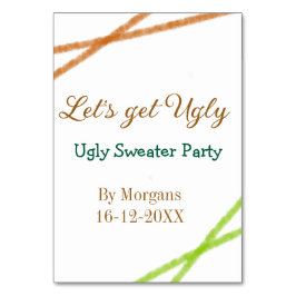 Numeração De Mesa Let's get ugly Christmas ugly sweater Partyorange 