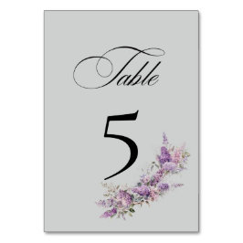 Numeração De Mesa Lilac floral Table Number Card