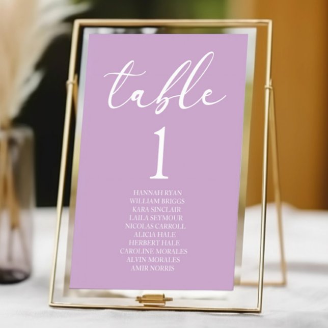 Numeração De Mesa Lilac Minimalist Elegant Classic Basic Wedding (Criador carregado)