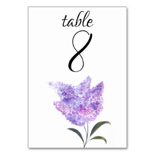 Numeração De Mesa Lilás Floral Roxo Elegantes Flores Casamento