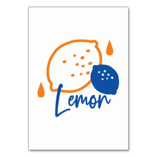 Numeração De Mesa Limon Line Art minimalista - Fruta moderna de citr