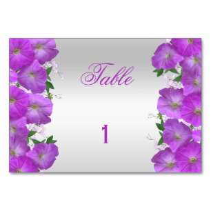 Numeração De Mesa Lindas Petúnias Elegantes Florais Aniversário