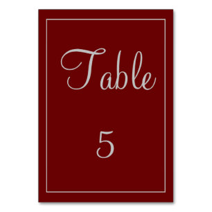 Numeração De Mesa Lindo Vermelho e Cinza