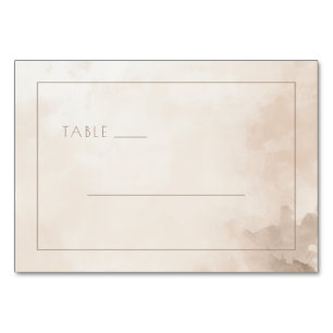 Numeração De Mesa Linhas Serenas de Aquarela Bege