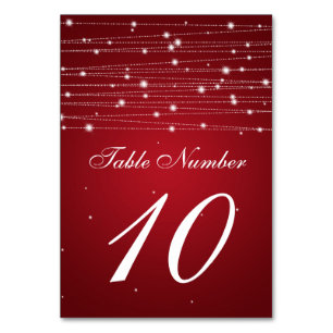 Numeração De Mesa Linhas Sparkling do número da mesa vermelhas