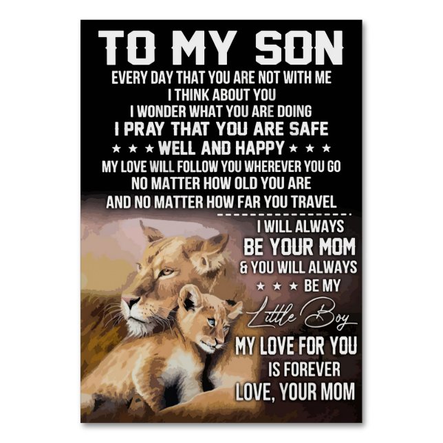 Numeração De Mesa Lion Lover Para Meu Filho Lion (Frente)