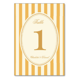 Numeração De Mesa Listras Casamento Amarelo Mostarda Personalizado