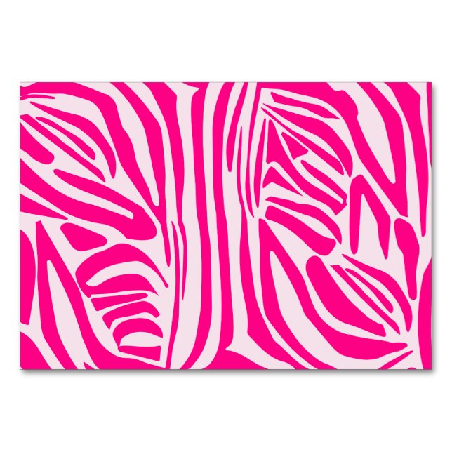Numeração De Mesa Listras de zebra rosa (Frente)
