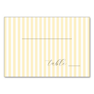 Numeração De Mesa Listras Elegantes Amarelo Pálido