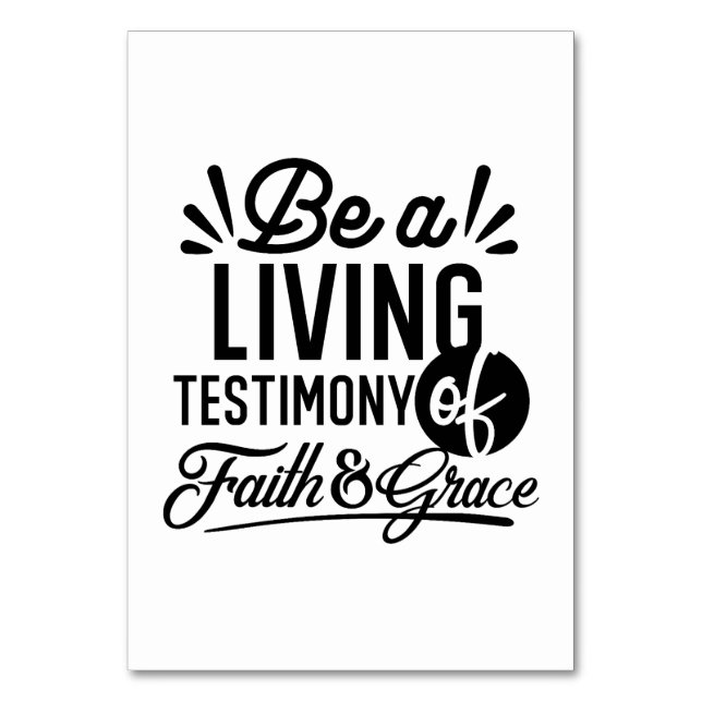 Numeração De Mesa Living Testimony Bible Quote Christian Motivation (Frente)