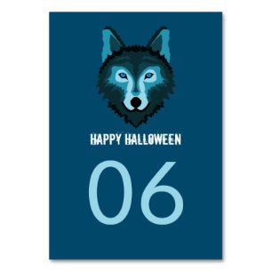 Numeração De Mesa Lobo Azul, Festa de Halloween