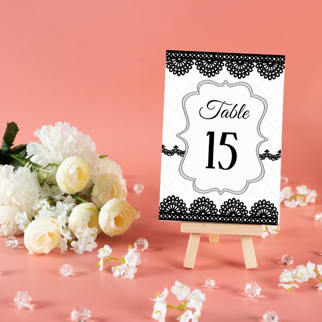 Numeração De Mesa Locação Preta no Casamento Personalizado Branco (Criador carregado)