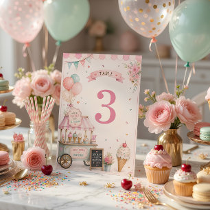 Numeração De Mesa Loja de Doces de Aniversário de Sorvete Pastel