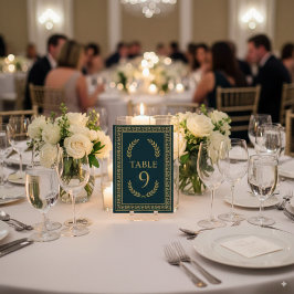 Numeração De Mesa Louro Egípcio e Borda Dourada – Editável