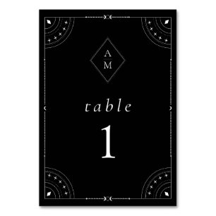 Numeração De Mesa Lua Celestial Escura & Estrelas