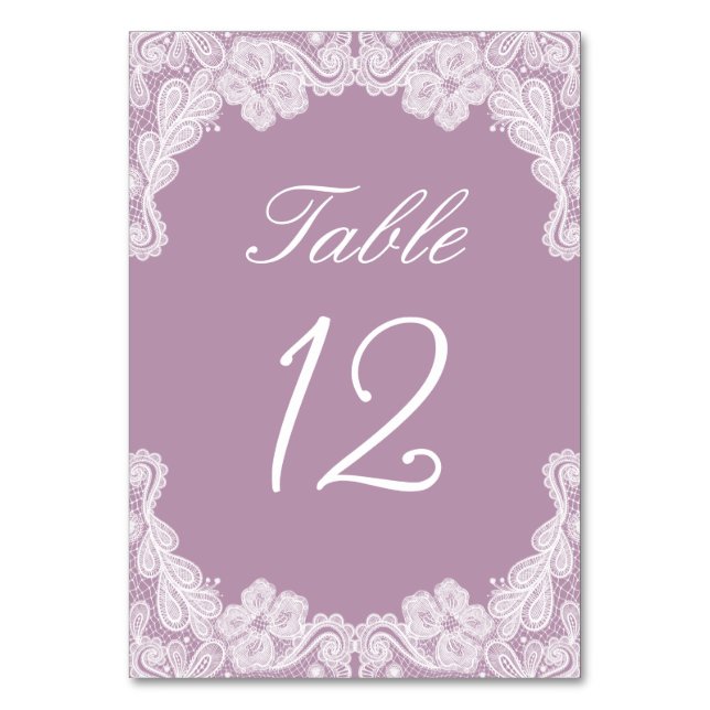 Numeração De Mesa Lugar Branco no Número da Tabela Lilac (Frente)