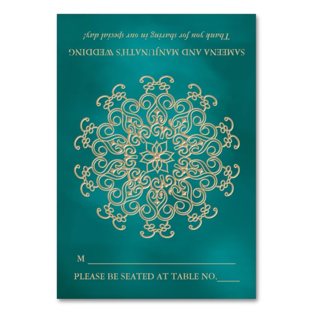 Numeração De Mesa Lugar de assento do estilador índio Dourado e do t (Frente)