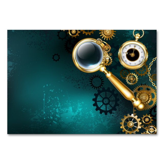 Numeração De Mesa Lupa no estilo Steampunk (Frente)