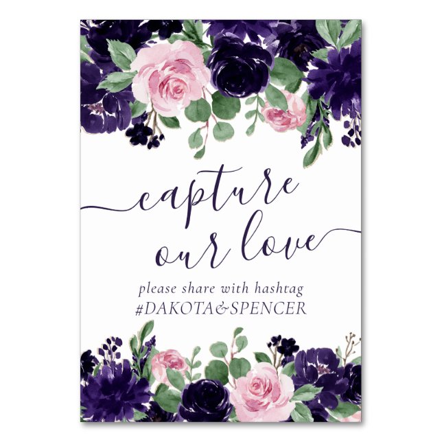 Numeração De Mesa Lush Blossoms | Rosa Rosa Rosa Púrpura Capturar No (Frente)