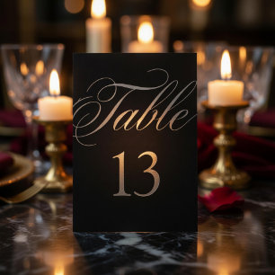 Numeração De Mesa Luxo Casamento Escuro em Ardósia