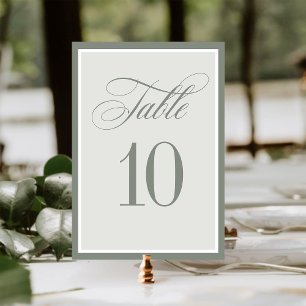 Numeração De Mesa Luxo Clássico Casamento Verde Elegante Sage