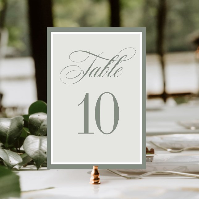 Numeração De Mesa Luxo Clássico | Casamento Verde Elegante Sage (Criador carregado)