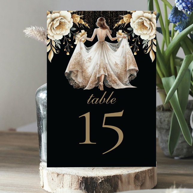 Numeração De Mesa Luxury Black Ivory e Quinceañera Dourada (Criador carregado)