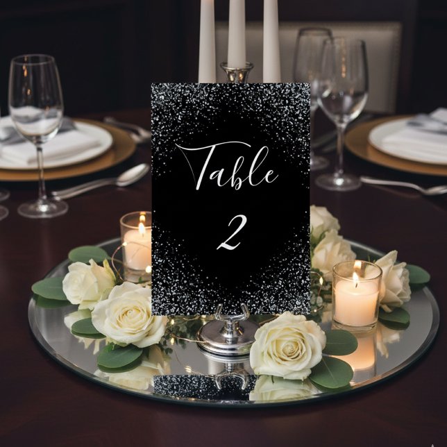 Numeração De Mesa Luxury Glitters and Sparkles Wedding Table Number (Criador carregado)