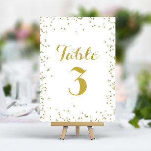 Numeração De Mesa Luzes de Glitter Dourado Falso Elegante Confetes P