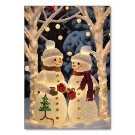Numeração De Mesa Luzes de Natal do Boneco de Neve Mágico