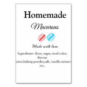 Numeração De Mesa Macarons caseiros adicionar ingredientes feitos co