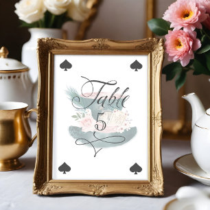 Numeração De Mesa Mad Hat Watercolor Alice no País das Maravilhas