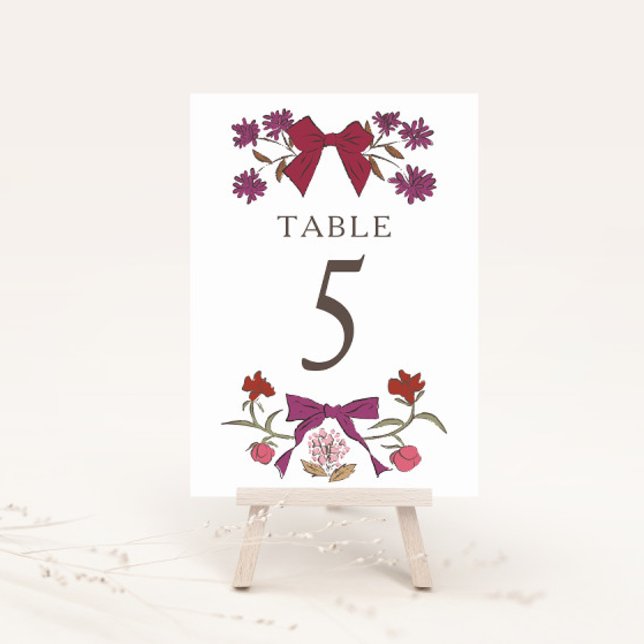 Numeração De Mesa Magenta Boho Arcos Número da Tabela de Casamento (Criador carregado)