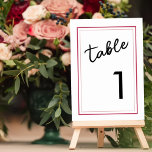 Numeração De Mesa Magenta Moderna e Casamento Mínimo Negro<br><div class="desc">Esta moderna carta de números magenta e preto é lindamente simples, mas elegante, e perfeita a qualquer momento do ano. Prepare um pequeno calcanhar ou em um quadro transparente para que o viva magenta pop do dorso. Use o modelo simples para inserir os números de tabela, um de cada vez,...</div>