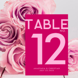 Numeração De Mesa Magenta Moderno e Ousado