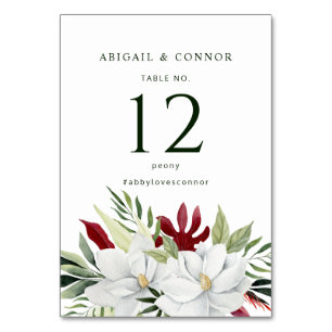 Numeração De Mesa Magnólia Tropical Branco Verde Vermelho