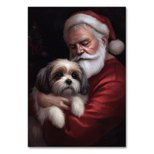 Numeração De Mesa Malti Tzu Com Papai Noel Natal Festivo