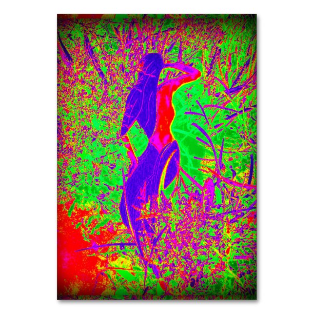 Numeração De Mesa manada roxa retro hippie estilo púrpura (Frente)