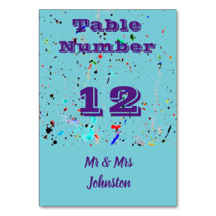 Numeração De Mesa Manchas e manchas de pintura por abstrato
