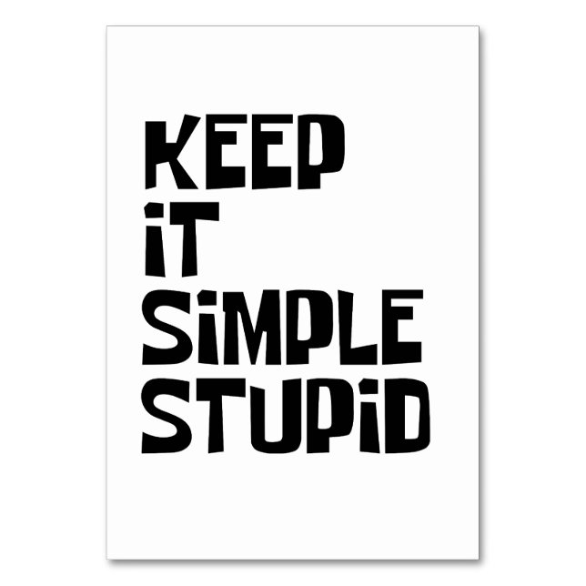 Numeração De Mesa Mantenha Simples Estúpido (Frente)