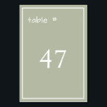Numeração De Mesa Manuscrito casual verde com poeira mínima<br><div class="desc">Número Mínimo de Tabela de Escrita Manual Verde Dusty</div>