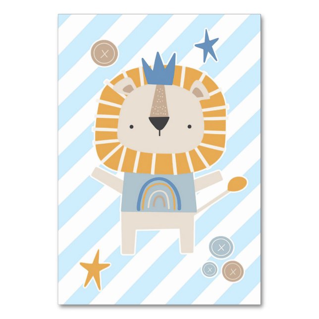 Numeração De Mesa Mão Lion Cute Lion Desenhada (Frente)