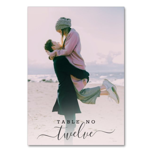 Numeração De Mesa Mão Personalizada de Foto para Casal - Casamento (Frente)